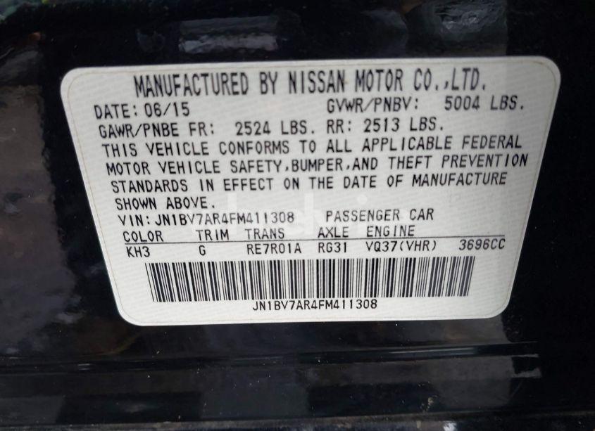 Photo 9 of 2015 Infiniti Q50 PREMIUM (VIN JN1BV7AR4FM411308)