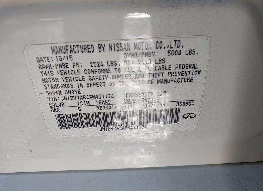 Photo 9 of 2015 Infiniti Q50 PREMIUM (VIN JN1BV7AR4FM421174)