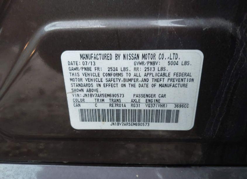 Photo 9 of 2014 Infiniti Q50 PREMIUM (VIN JN1BV7AR5EM690573)