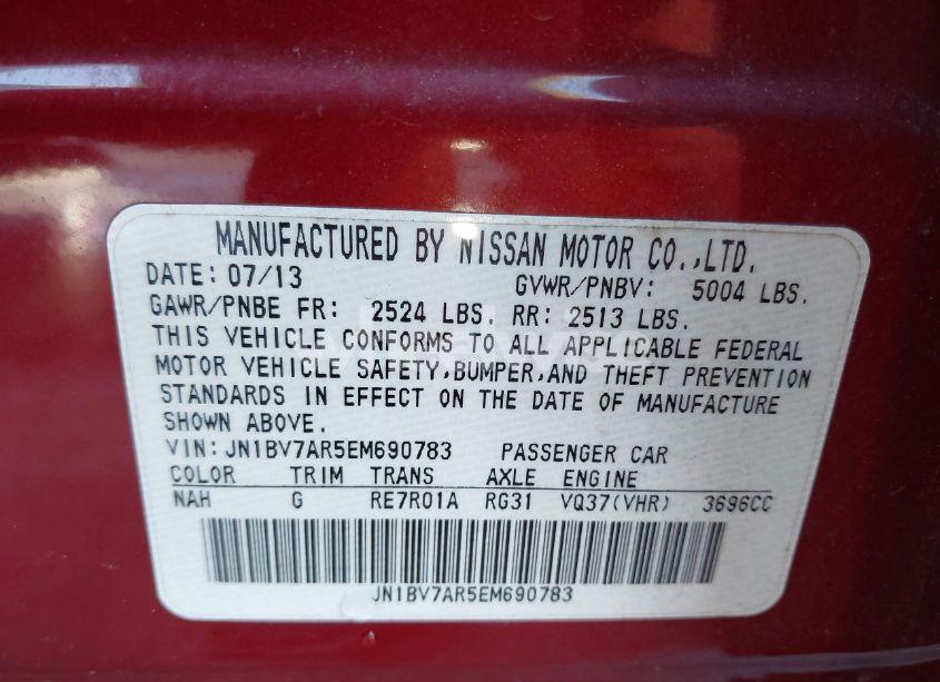 Photo 9 of 2014 Infiniti Q50 SPORT (VIN JN1BV7AR5EM690783)