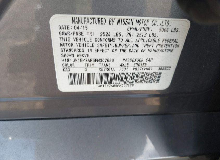 Photo 9 of 2015 Infiniti Q50 PREMIUM (VIN JN1BV7AR5FM407686)