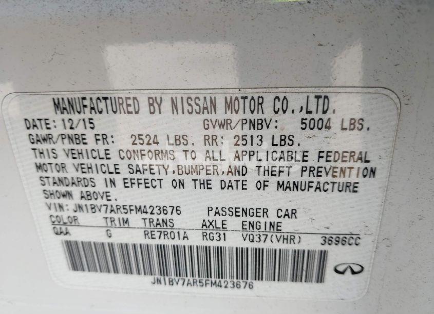 Photo 9 of 2015 Infiniti Q50 (VIN JN1BV7AR5FM423676)