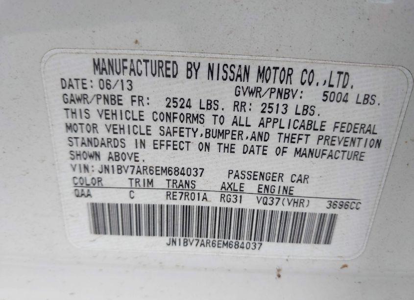 Photo 9 of 2014 Infiniti Q50 PREMIUM (VIN JN1BV7AR6EM684037)