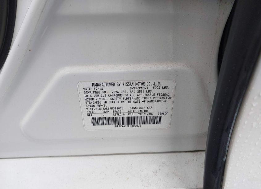 Photo 9 of 2015 Infiniti Q50 PREMIUM (VIN JN1BV7AR6FM399078)