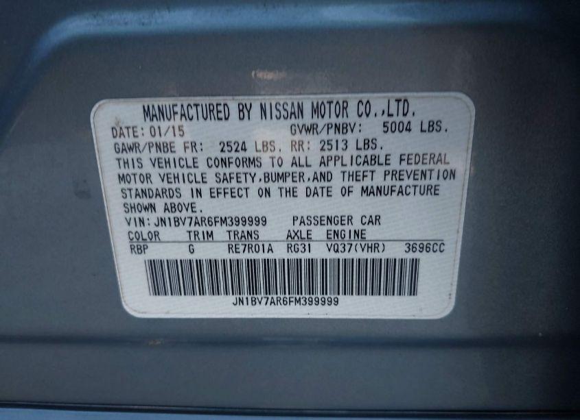 Photo 9 of 2015 Infiniti Q50 PREMIUM (VIN JN1BV7AR6FM399999)