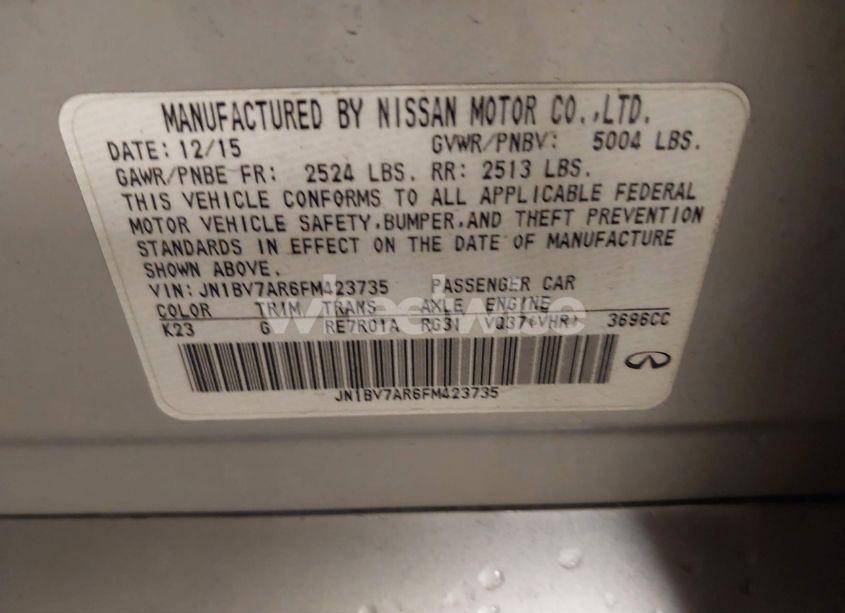 Photo 9 of 2015 Infiniti Q50 PREMIUM (VIN JN1BV7AR6FM423735)