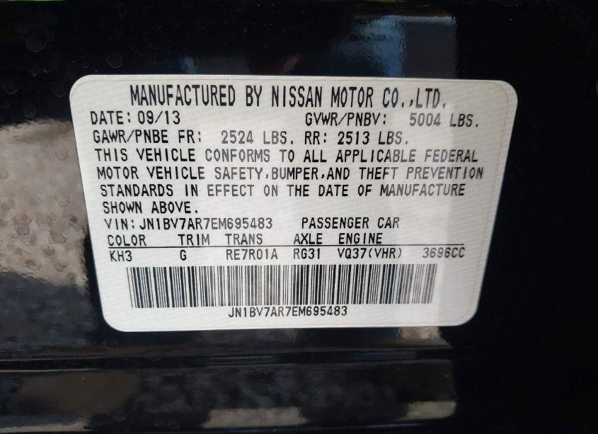 Photo 9 of 2014 Infiniti Q50 PREMIUM (VIN JN1BV7AR7EM695483)