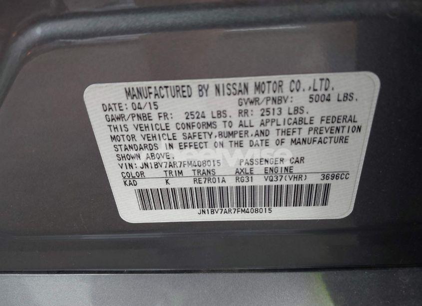 Photo 9 of 2015 Infiniti Q50 PREMIUM (VIN JN1BV7AR7FM408015)