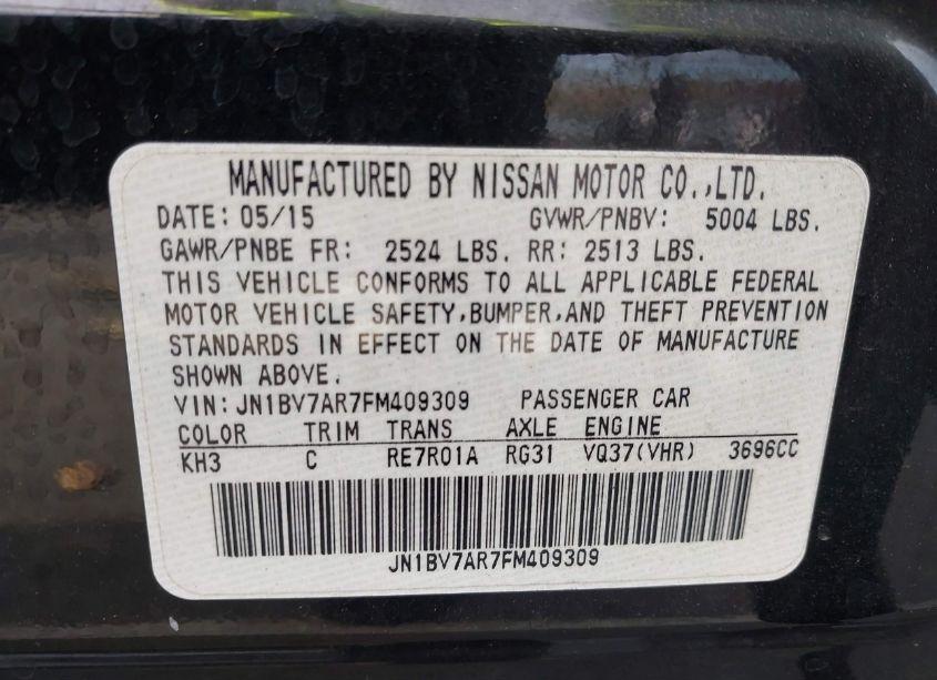 Photo 9 of 2015 Infiniti Q50 PREMIUM (VIN JN1BV7AR7FM409309)