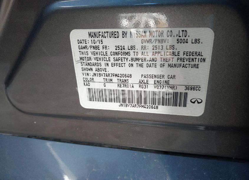 Photo 9 of 2015 Infiniti Q50 (VIN JN1BV7AR7FM420648)