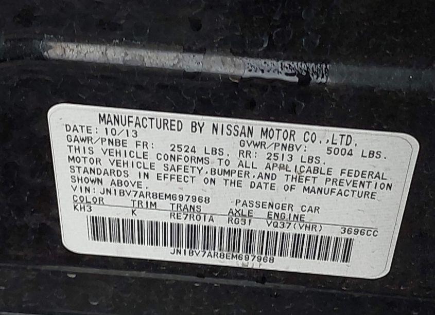 Photo 9 of 2014 Infiniti Q50 SPORT (VIN JN1BV7AR8EM697968)