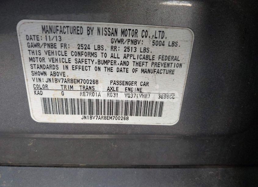 Photo 9 of 2014 Infiniti Q50 (VIN JN1BV7AR8EM700268)