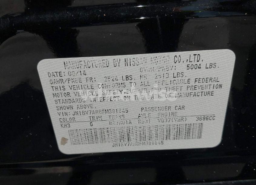 Photo 9 of 2015 Infiniti Q50 PREMIUM (VIN JN1BV7AR8FM391645)