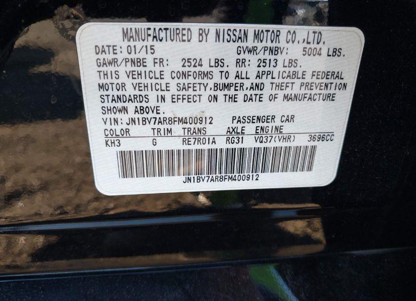 Photo 9 of 2015 Infiniti Q50 (VIN JN1BV7AR8FM400912)