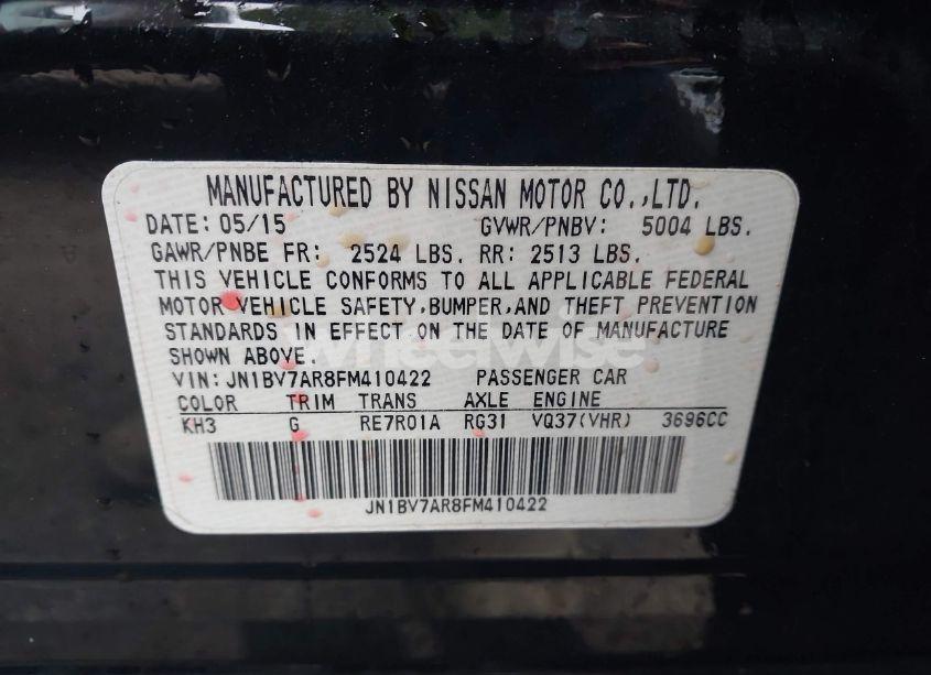 Photo 9 of 2015 Infiniti Q50 PREMIUM (VIN JN1BV7AR8FM410422)