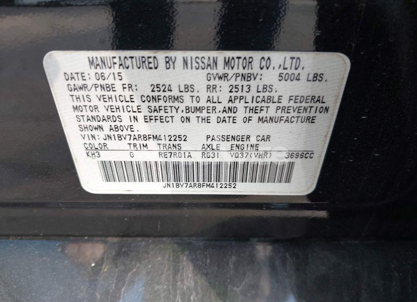 Photo 9 of 2015 Infiniti Q50 (VIN JN1BV7AR8FM412252)