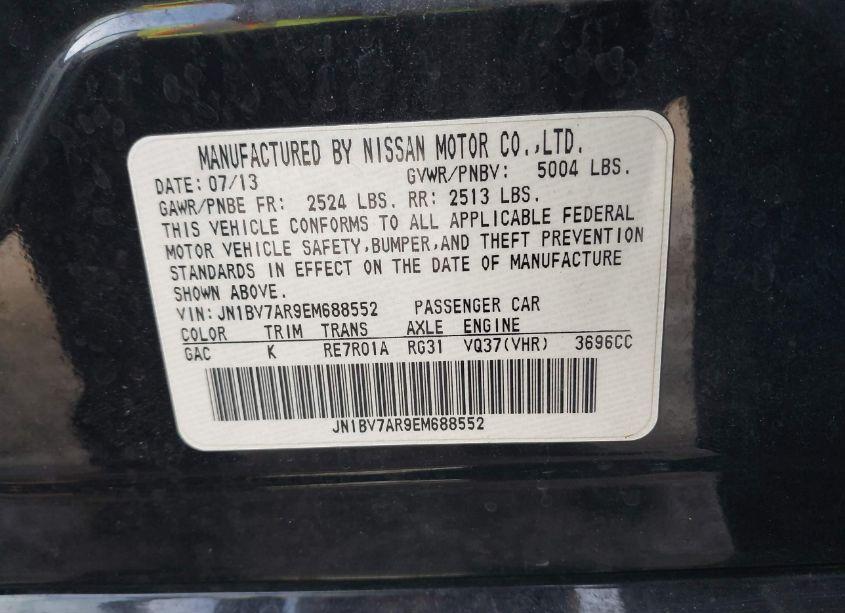 Photo 9 of 2014 Infiniti Q50 PREMIUM (VIN JN1BV7AR9EM688552)