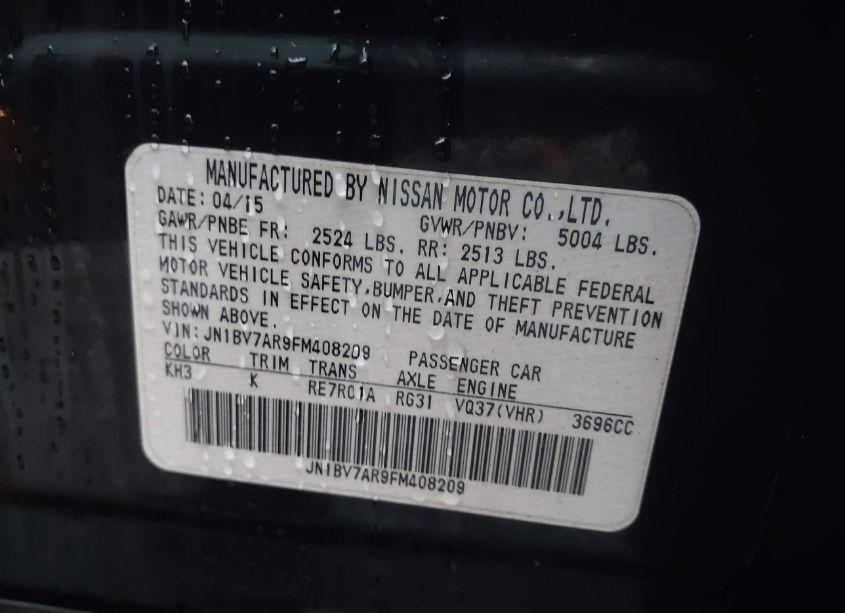 Photo 9 of 2015 Infiniti Q50 PREMIUM (VIN JN1BV7AR9FM408209)