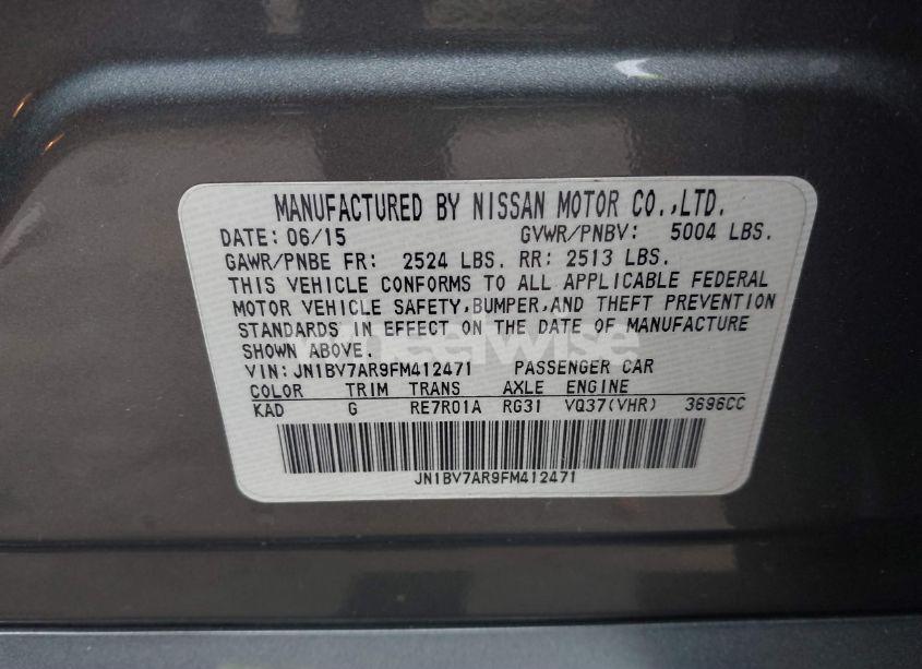 Photo 9 of 2015 Infiniti Q50 PREMIUM (VIN JN1BV7AR9FM412471)