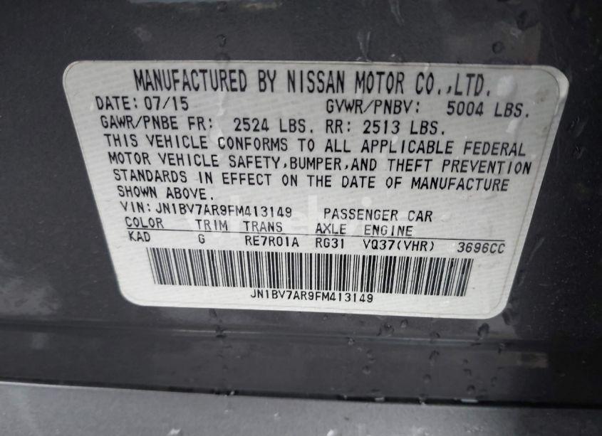 Photo 9 of 2015 Infiniti Q50 SPORT (VIN JN1BV7AR9FM413149)