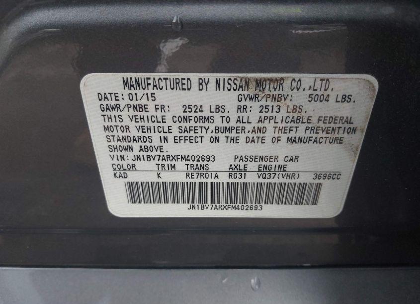 Photo 9 of 2015 Infiniti Q50 SPORT (VIN JN1BV7ARXFM402693)