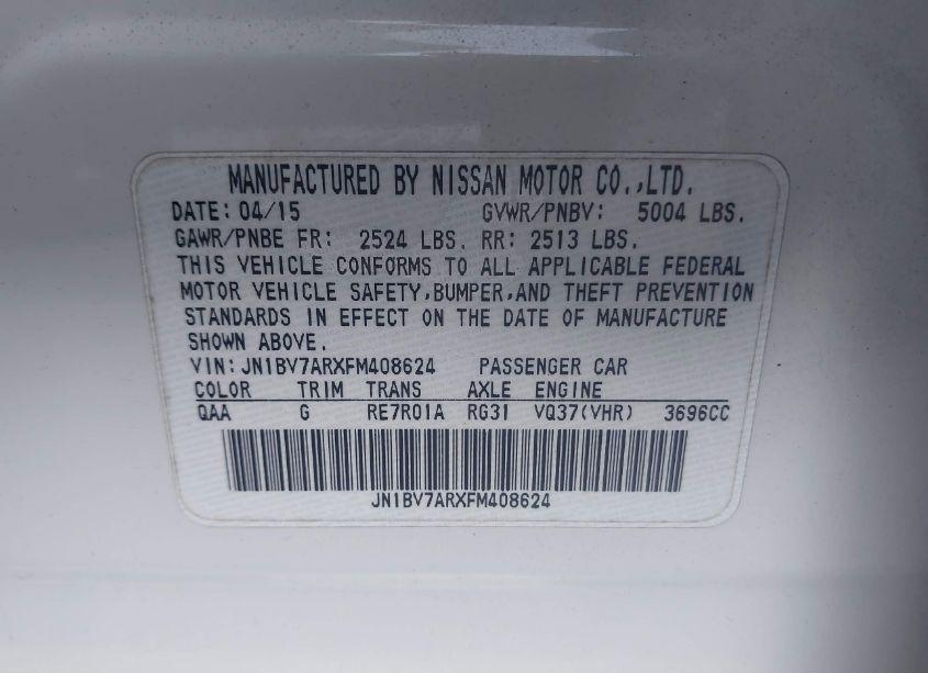 Photo 9 of 2015 Infiniti Q50 (VIN JN1BV7ARXFM408624)