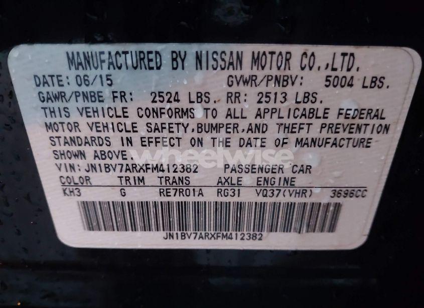 Photo 9 of 2015 Infiniti Q50 PREMIUM (VIN JN1BV7ARXFM412382)