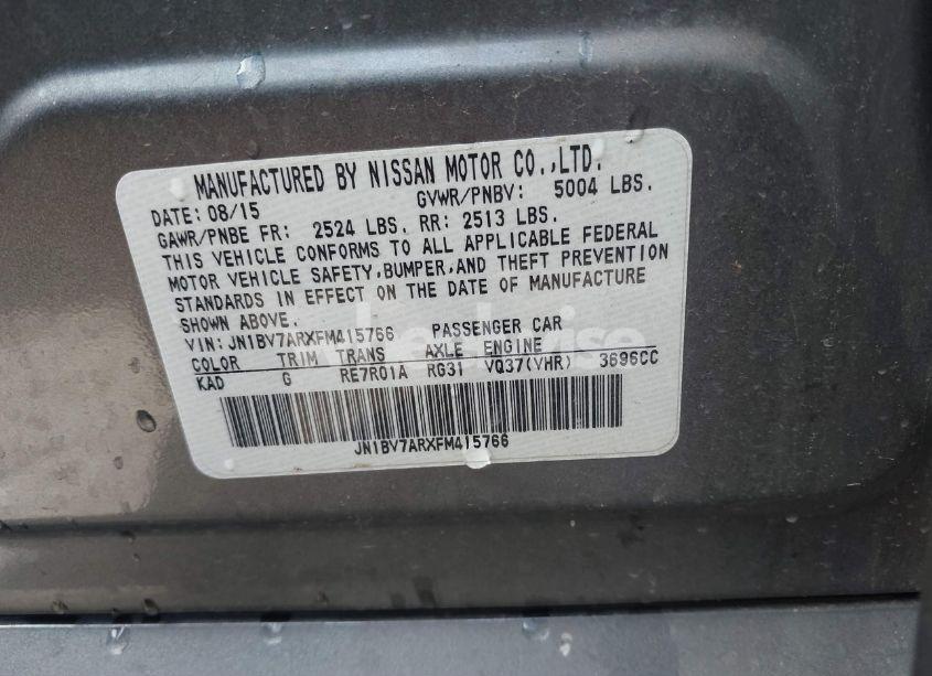 Photo 9 of 2015 Infiniti Q50 (VIN JN1BV7ARXFM415766)