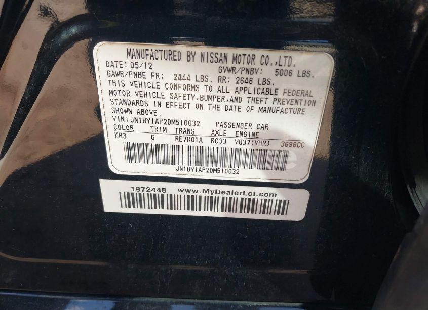 Photo 9 of 2013 Infiniti M37 N/A (VIN JN1BY1AP2DM510032)