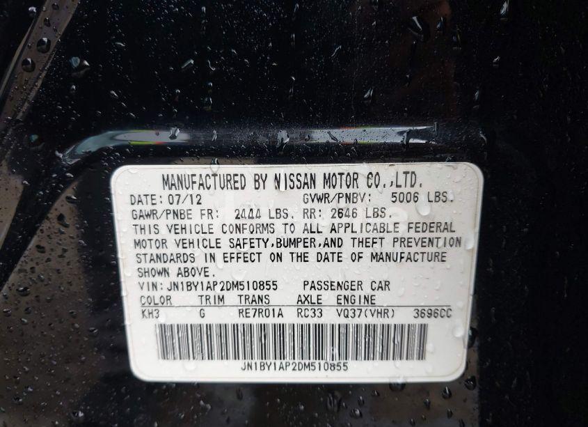Photo 9 of 2013 Infiniti M37 N/A (VIN JN1BY1AP2DM510855)