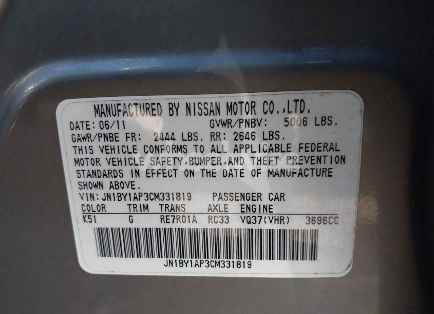 Photo 9 of 2012 Infiniti M37 N/A (VIN JN1BY1AP3CM331819)