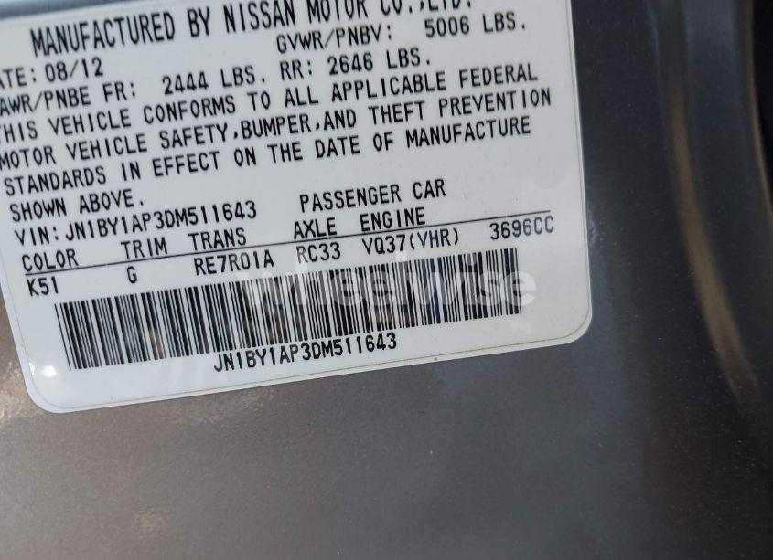 Photo 9 of 2013 Infiniti M37 N/A (VIN JN1BY1AP3DM511643)