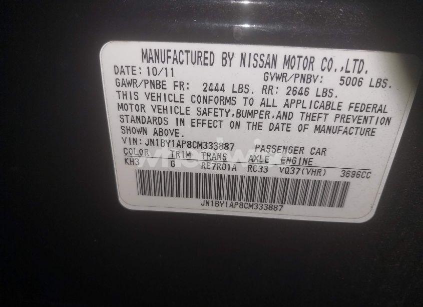 Photo 9 of 2012 Infiniti M37 BASE (A7) (VIN JN1BY1AP8CM333887)