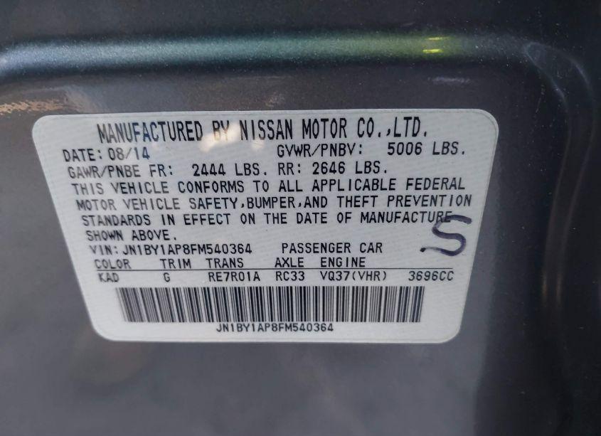 Photo 9 of 2015 Infiniti Q70 3.7 (VIN JN1BY1AP8FM540364)