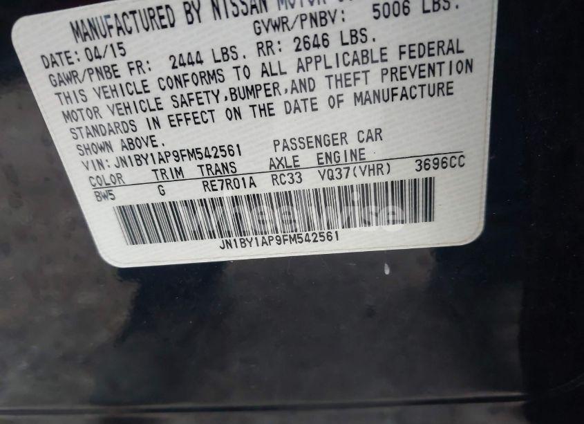 Photo 9 of 2015 Infiniti Q70 3.7 (VIN JN1BY1AP9FM542561)