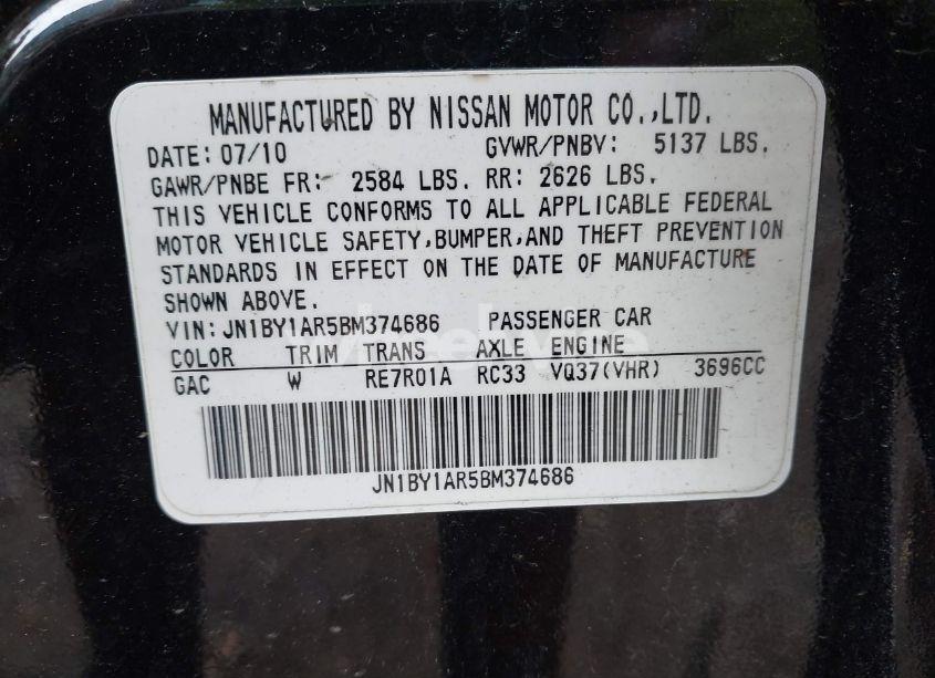 Photo 9 of 2011 Infiniti M37x (VIN JN1BY1AR5BM374686)