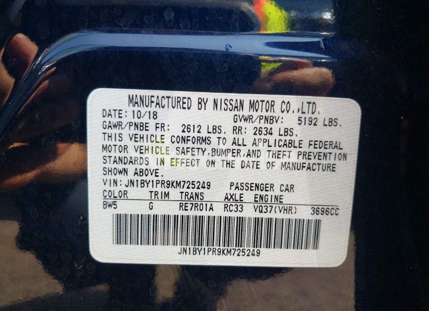 Photo 9 of 2019 Infiniti Q70l 3.7X LUXE (VIN JN1BY1PR9KM725249)