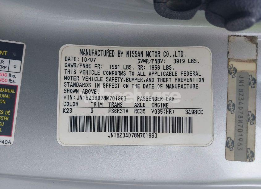 Photo 9 of 2008 Nissan 350z ENTHUSIAST (VIN JN1BZ34D78M701963)