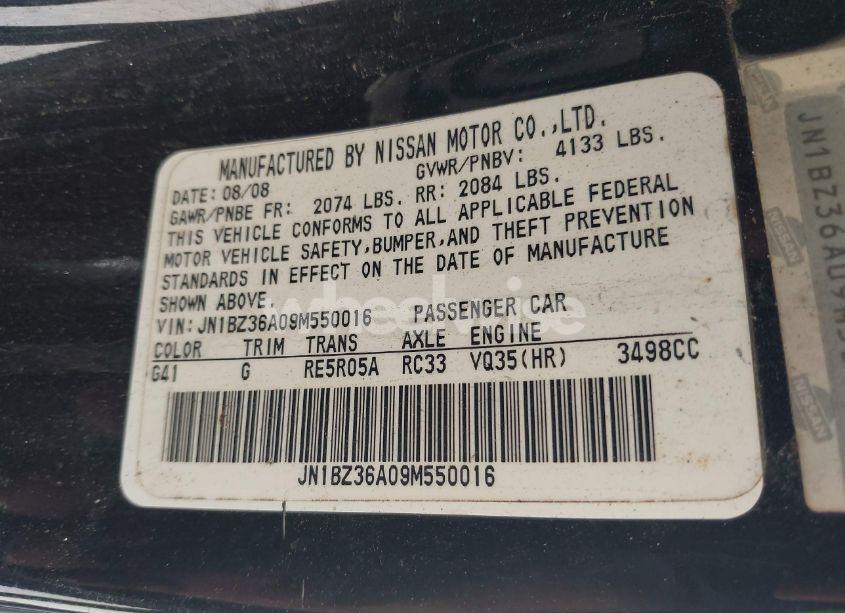 Photo 9 of 2009 Nissan 350z TOURING (VIN JN1BZ36A09M550016)