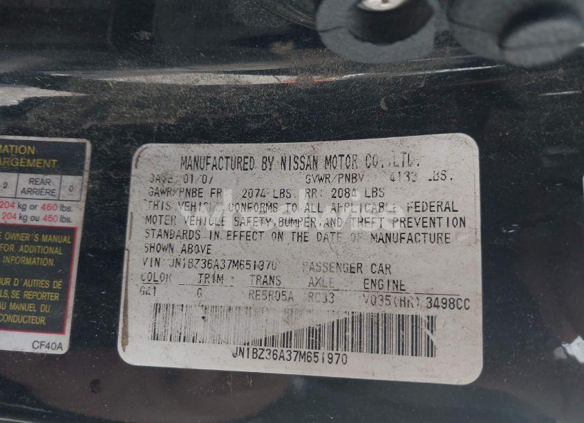 Photo 9 of 2007 Nissan 350z ENTHUSIAST (VIN JN1BZ36A37M651970)