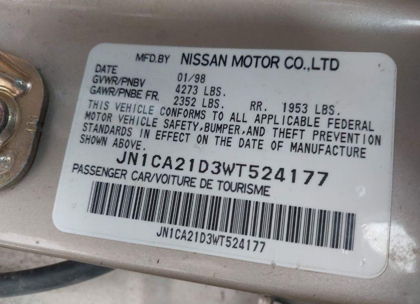Photo 9 of 1998 Nissan Maxima GLE/GXE/SE (VIN JN1CA21D3WT524177)