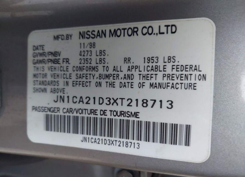 Photo 9 of 1999 Nissan Maxima GLE/GXE/SE/SE-L (VIN JN1CA21D3XT218713)