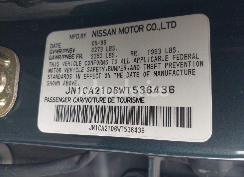 Photo 9 of 1998 Nissan Maxima GLE/GXE/SE (VIN JN1CA21D6WT536436)