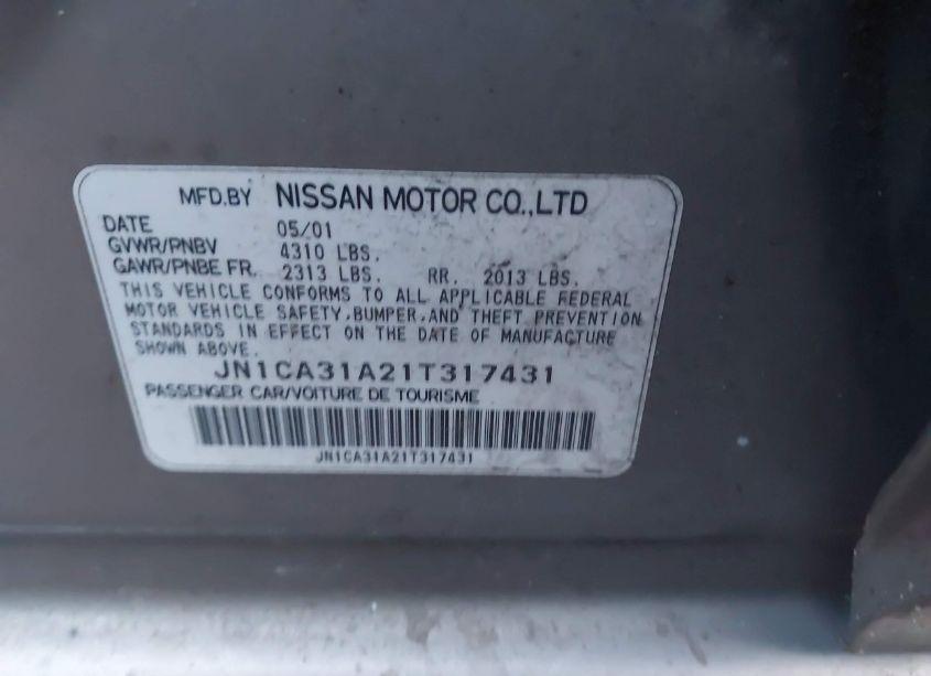 Photo 9 of 2001 Nissan Maxima SE (VIN JN1CA31A21T317431)