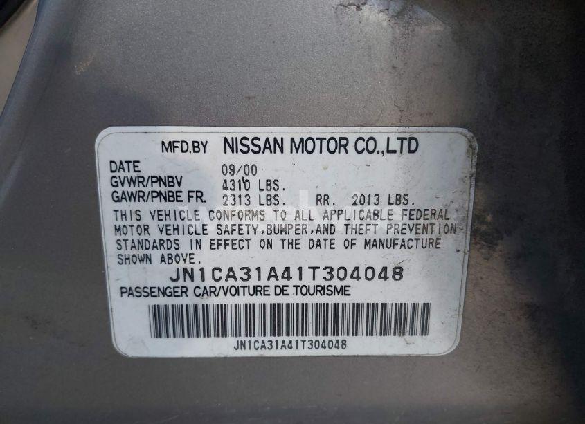Photo 9 of 2001 Nissan Maxima SE (VIN JN1CA31A41T304048)