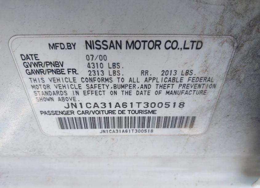 Photo 9 of 2001 Nissan Maxima GLE (VIN JN1CA31A61T300518)