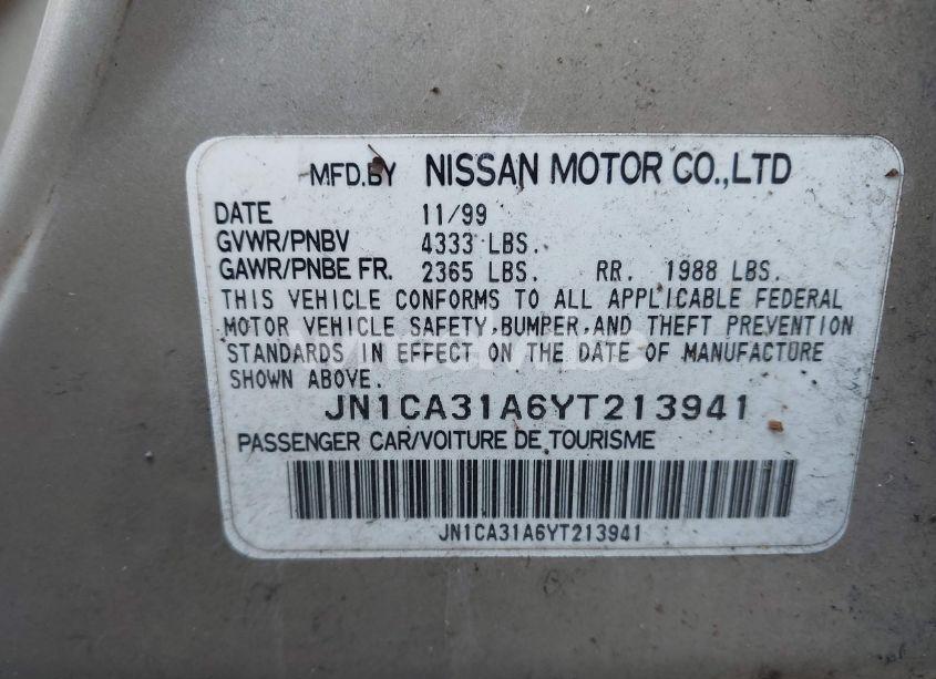 Photo 9 of 2000 Nissan Maxima GLE/GXE/SE (VIN JN1CA31A6YT213941)
