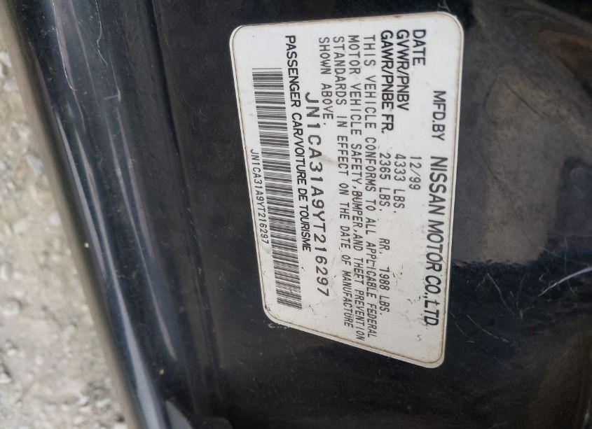 Photo 9 of 2000 Nissan Maxima GLE/GXE/SE (VIN JN1CA31A9YT216297)