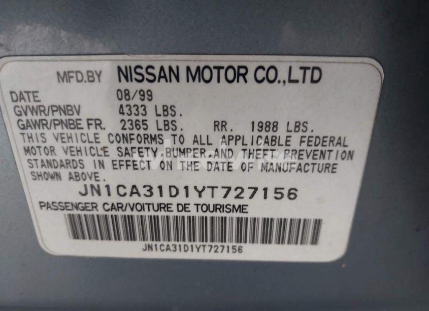 Photo 9 of 2000 Nissan Maxima GLE/GXE/SE (VIN JN1CA31D1YT727156)