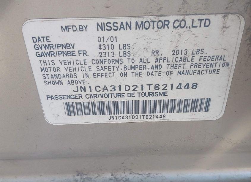 Photo 9 of 2001 Nissan Maxima SE (VIN JN1CA31D21T621448)